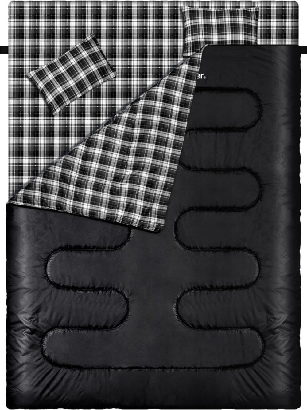 Cozy Double Sleeping Bag for 2 - Queen Size, Waterproof, Lightweight, 3 Season